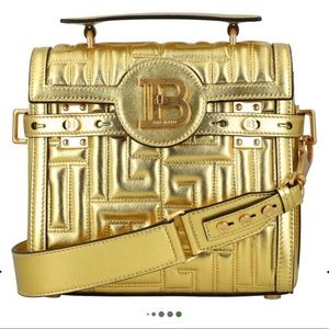Balmain Gold Quilted Leather B-buzz